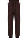 Ferragamo Crinkled Track Pants In Brown