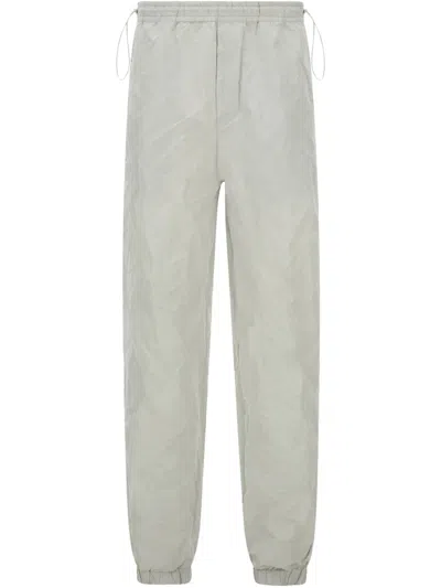 Ferragamo Crinkled Track Pants In Grey