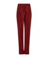 Ferragamo Crinkled Pleated Pants In College Red