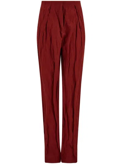 FERRAGAMO CRINKLED TROUSERS