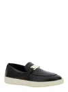 Ferragamo 'crio' Black Loafers With Logo Plaque