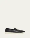 Ferragamo 'crio' Black Loafers With Logo Plaque In Nero