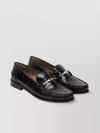 Ferragamo Crocodile Pattern Chain Metallic Moccasin