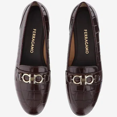 Ferragamo Crocodile-embossed Leather Loafers In Multi