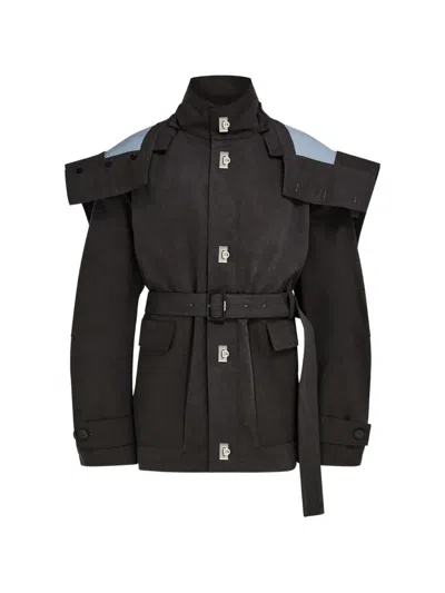 Ferragamo Cropped Parka With Hood In Multi