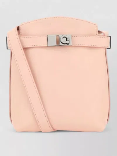 Ferragamo Crossbody Bag Adjustable Strap Metal Hardware In Pink
