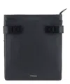 Ferragamo Structured Rectangular Shoulder Bag With Nylon Straps In Black