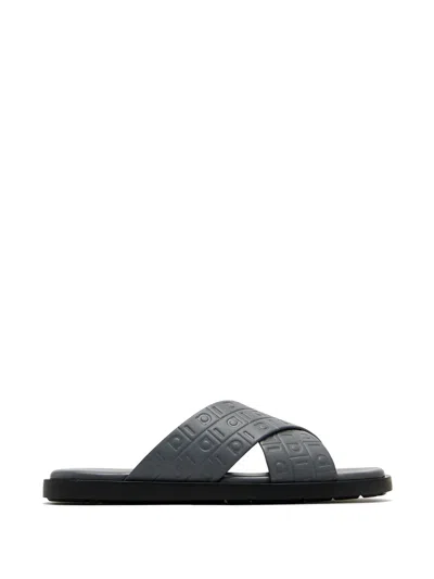 Ferragamo Crossover Sandals In Gray