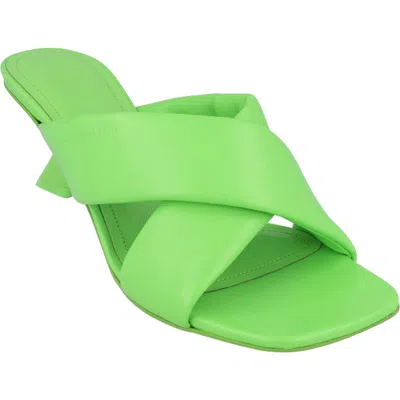 Ferragamo Crossover Slide Sandal In Green