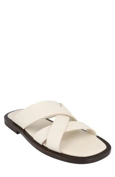 Ferragamo Crossover Slide Sandal In White