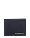 Ferragamo Crosta Leather Wallet In Blue
