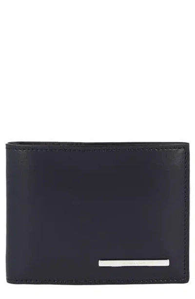 Ferragamo Crosta Polo Bifold Wallet In Blue