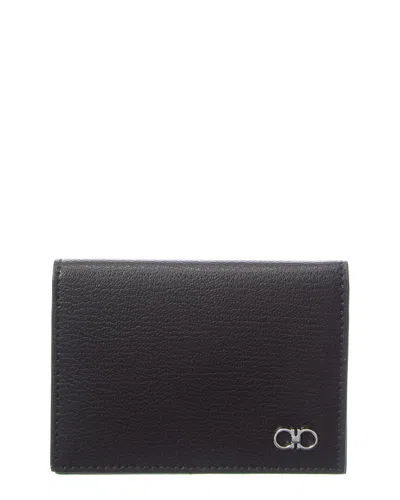 Ferragamo Crosta Toledo Leather Wallet In Black
