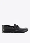 Ferragamo Crown Leather Loafer With Gancini Detail