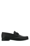 Ferragamo Alain Gancini Calf Leather Loafers In Neroneronero