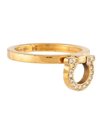 Pre-owned Ferragamo Crystal Band Ring In Multicolor