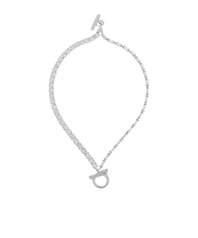 Ferragamo Crystal Bracelet In Silver