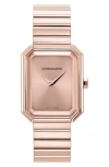 Ferragamo Crystal Bracelet Watch In Ip Rose Gold