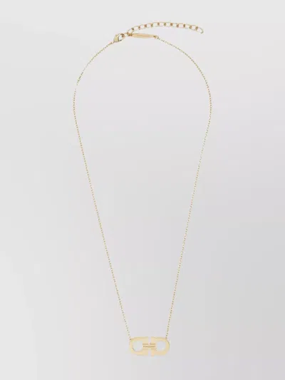 FERRAGAMO CRYSTAL CHAIN LINK NECKLACE WITH ADJUSTABLE LENGTH