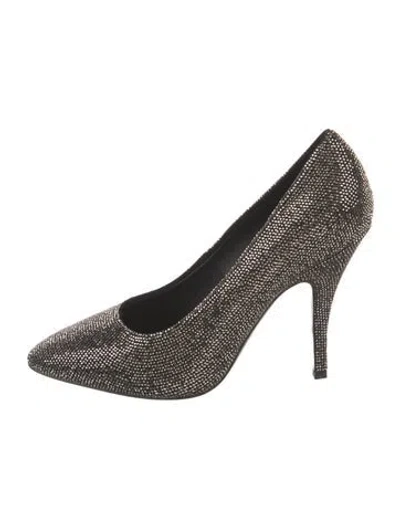 Pre-owned Ferragamo Crystal Crystal Embellishments Pumps In Black