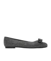Ferragamo Black Varina Ballerina Flats In Black