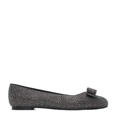 FERRAGAMO CRYSTAL DETAILS BALLET SHOES