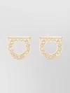 Ferragamo Gancini Earrings Gold-tone Finish Pearl Embellishments