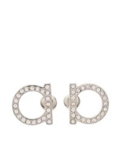 Ferragamo Crystal-embellished Earrings In Metallic