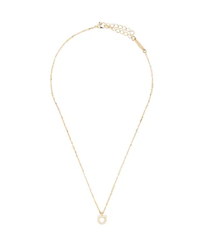 Ferragamo Women Gold-colored Necklace With Gancini Charm In Brass Woman