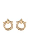 Ferragamo Crystal-embellished Hoop Earring In Gold