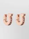 Ferragamo Gancini Crystal Hoop Earrings In Pink