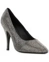 Ferragamo Silver Satin Crystal Embellished Pointed Toe Pumps In Multi