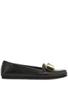Ferragamo Crystal-embellished Loafers In Black