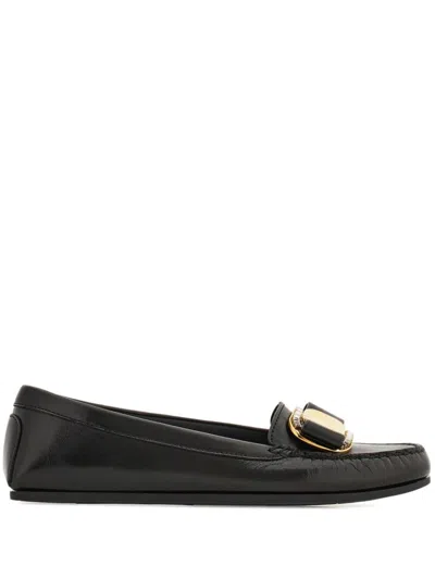 Ferragamo Crystal-embellished Loafers In Black