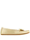 Ferragamo Crystal Embellished Driver Loafer In Gold