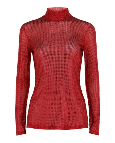 Ferragamo Crystal-embellished Long Sleeve Top