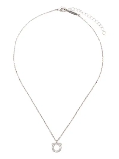 Ferragamo Crystal-embellished Necklace In Metallic