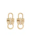 Ferragamo Women Crystal Embellished Padlock Earrings