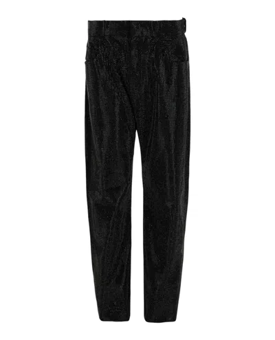 Ferragamo Crystal-embellished Pants In Black