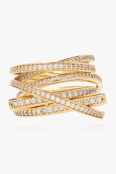 Ferragamo Crystal-embellished Ring In Gold