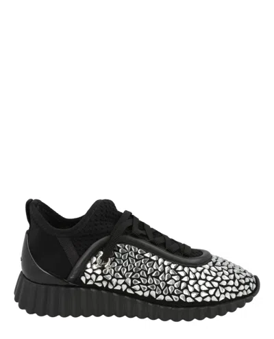 FERRAGAMO CRYSTAL-EMBELLISHED SNEAKERS