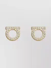 Ferragamo Gancini Earrings Gold-tone Finish Pearl Embellishments