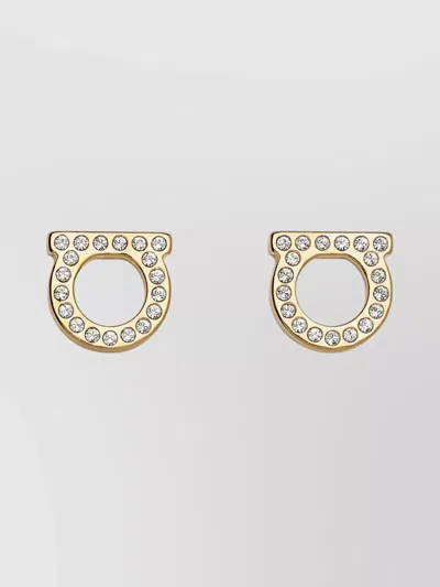 FERRAGAMO CRYSTAL EMBELLISHED STATEMENT EARRINGS