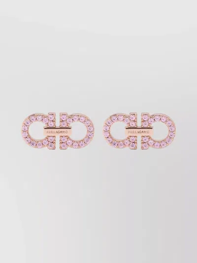 FERRAGAMO CRYSTAL EMBELLISHED STUD EARRINGS