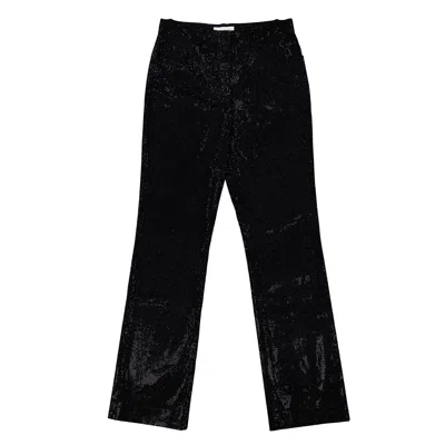 Ferragamo Crystal Embellished Trousers In Black