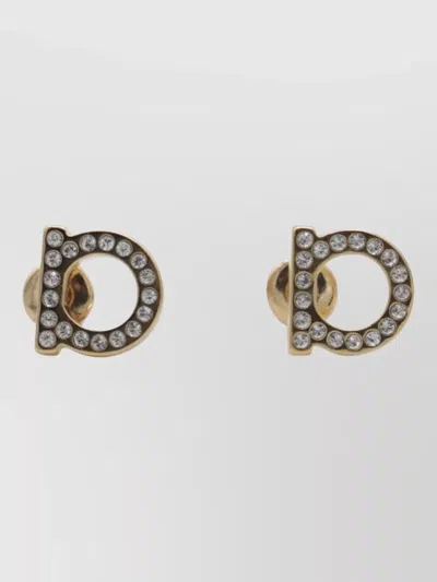 FERRAGAMO CRYSTAL EMBELLISHMENT STUD EARRINGS JEWELRY PIECE