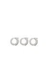 Ferragamo Crystal Inlaid Earrings In White