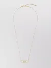 Ferragamo Crystal Pendant Chain Necklace With Adjustable Length In Neutral