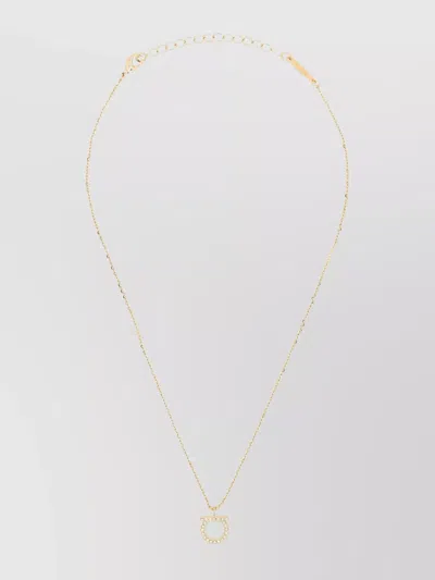 FERRAGAMO CRYSTAL PENDANT NECKLACE ADJUSTABLE CHAIN