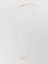 Ferragamo Crystal Pendant Chain Necklace With Adjustable Length In Gold